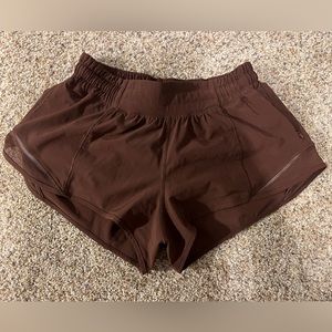 Brown lululemon hotty hot shorts size 6